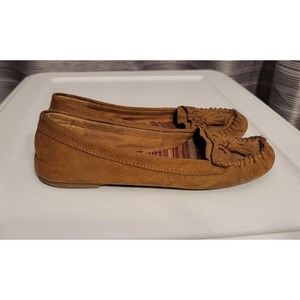 American Eagle Boat Moccasin Flats Womens Size 7 Brown Slip On Comfort Shoes